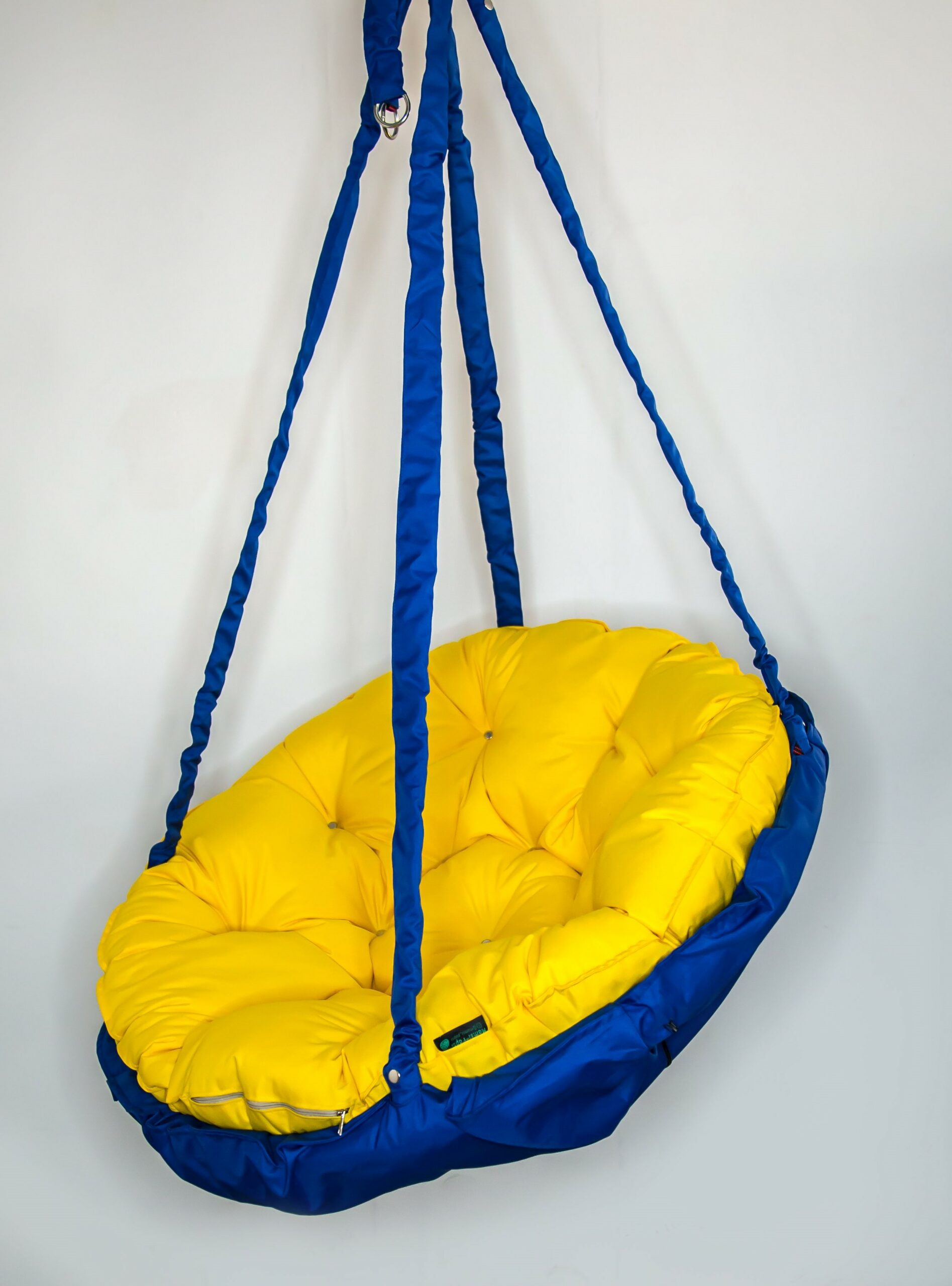 КРЕСЛО-ГАМАК круглое color Yellow-Dark blue