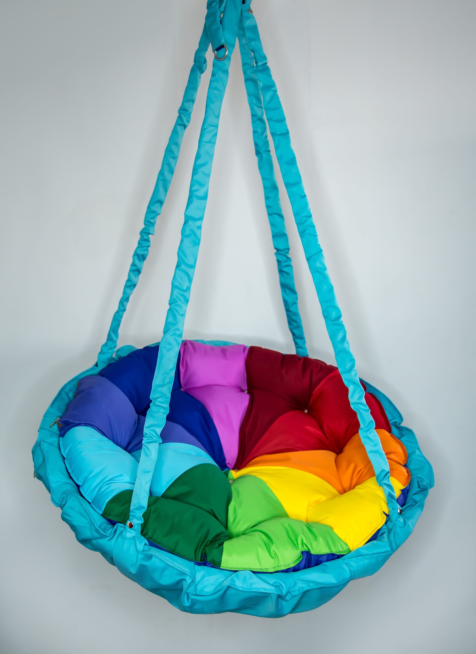 КРЕСЛО-ГАМАК круглое color Rainbow-Turquoise