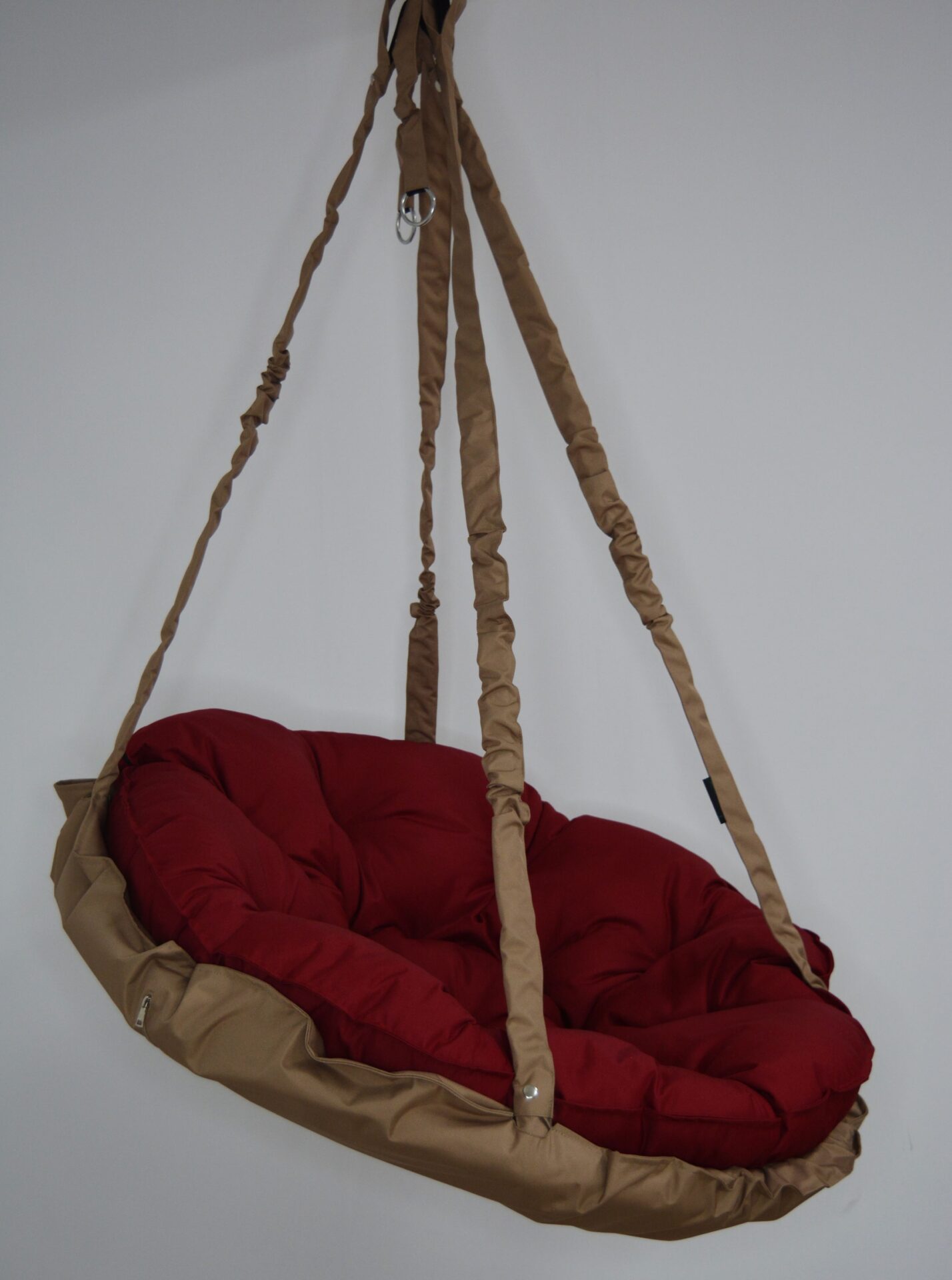 КРЕСЛО-ГАМАК круглое color Beige - Dark red