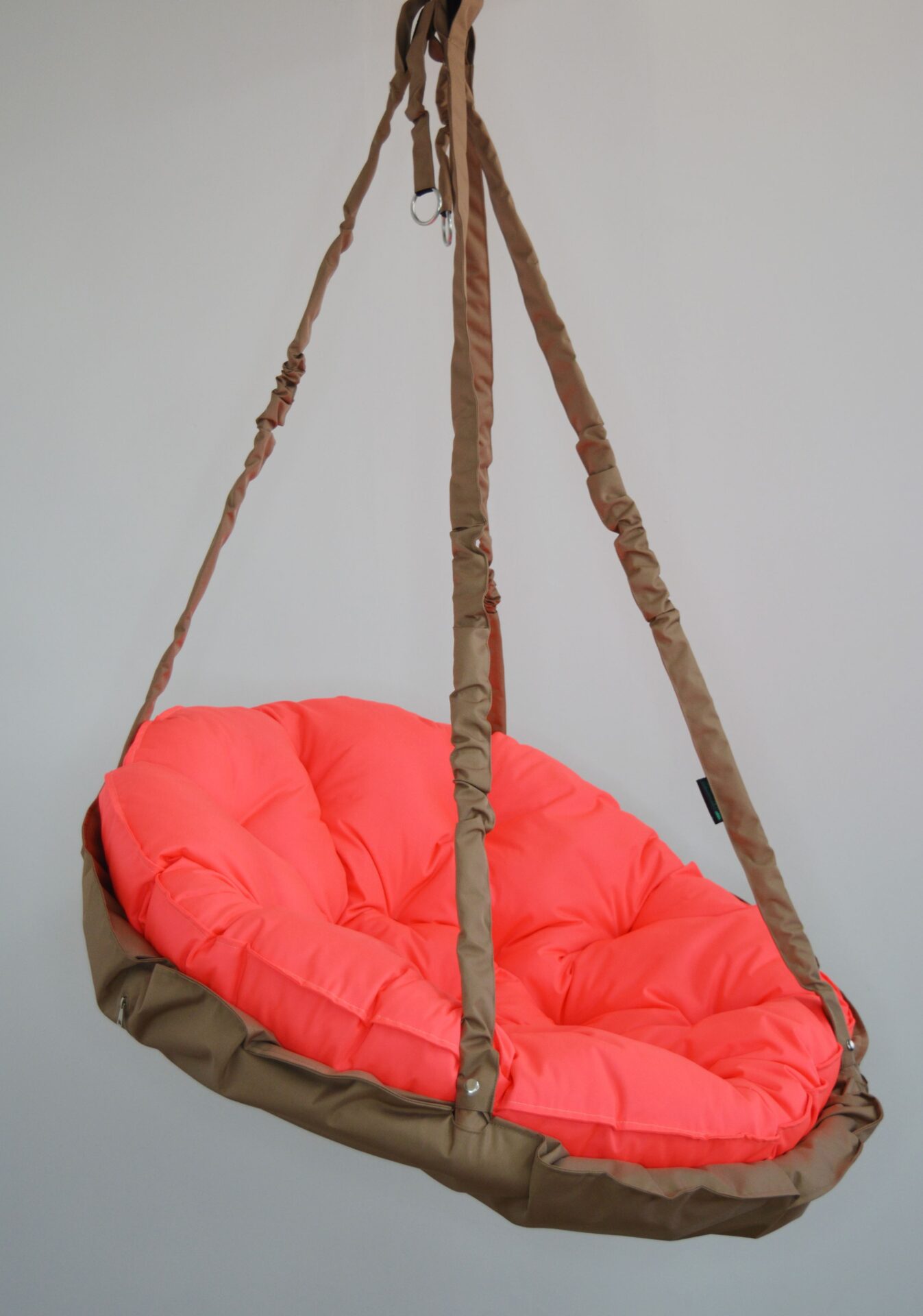 КРЕСЛО-ГАМАК круглое color Beige - Neon coral