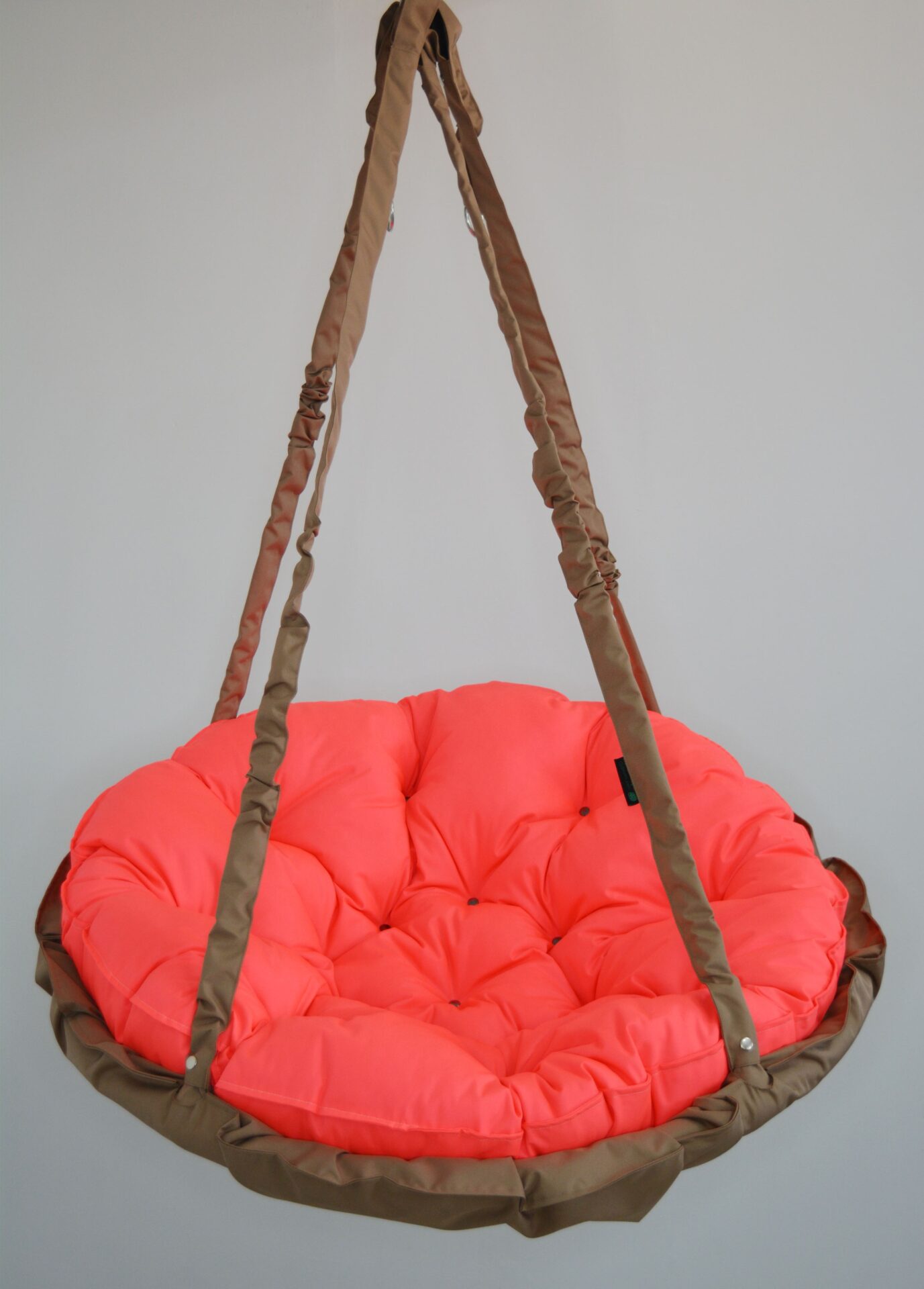 КРЕСЛО-ГАМАК круглое color Beige - Neon coral