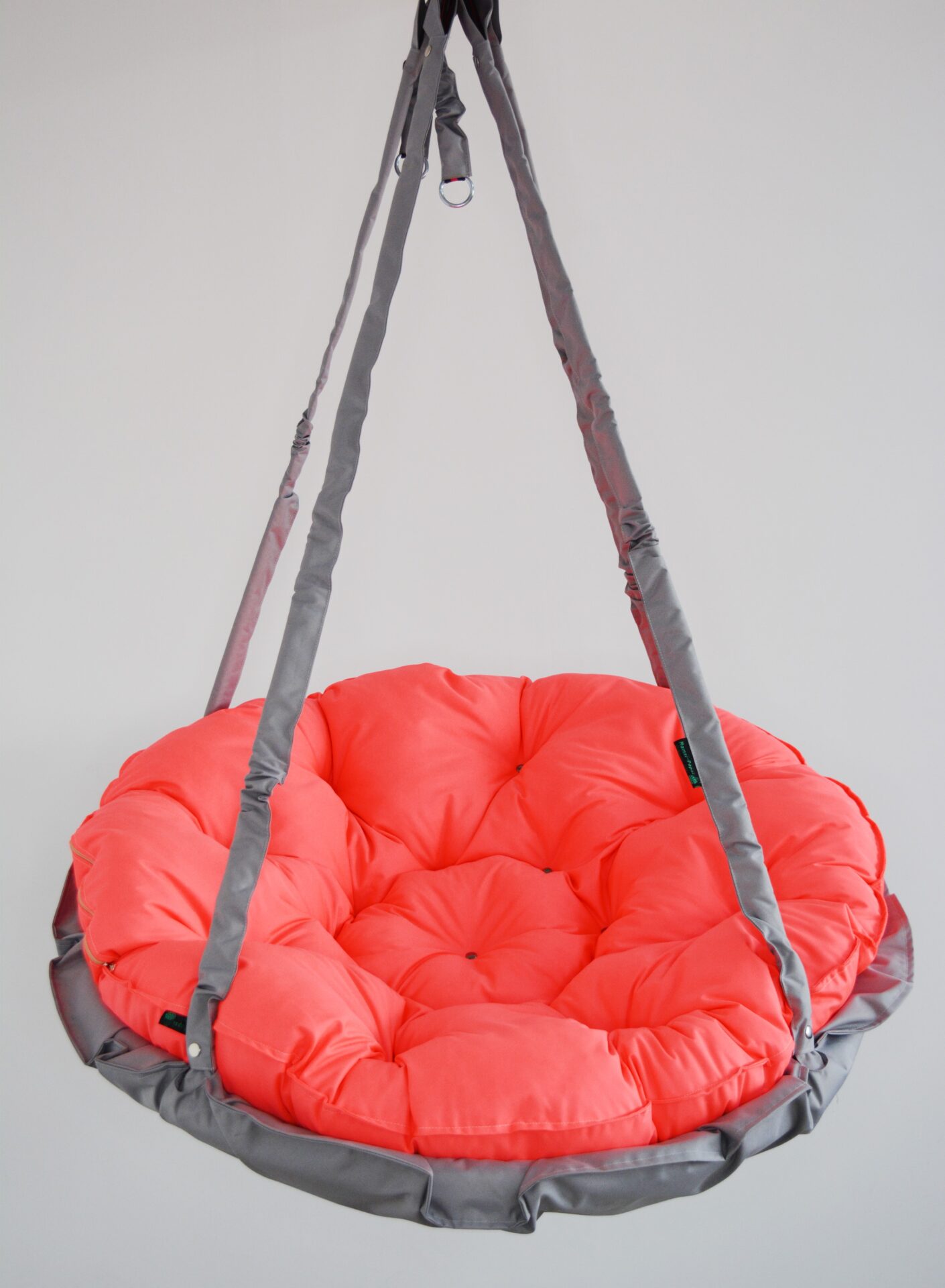 КРЕСЛО-ГАМАК круглое color Light gray - Neon coral