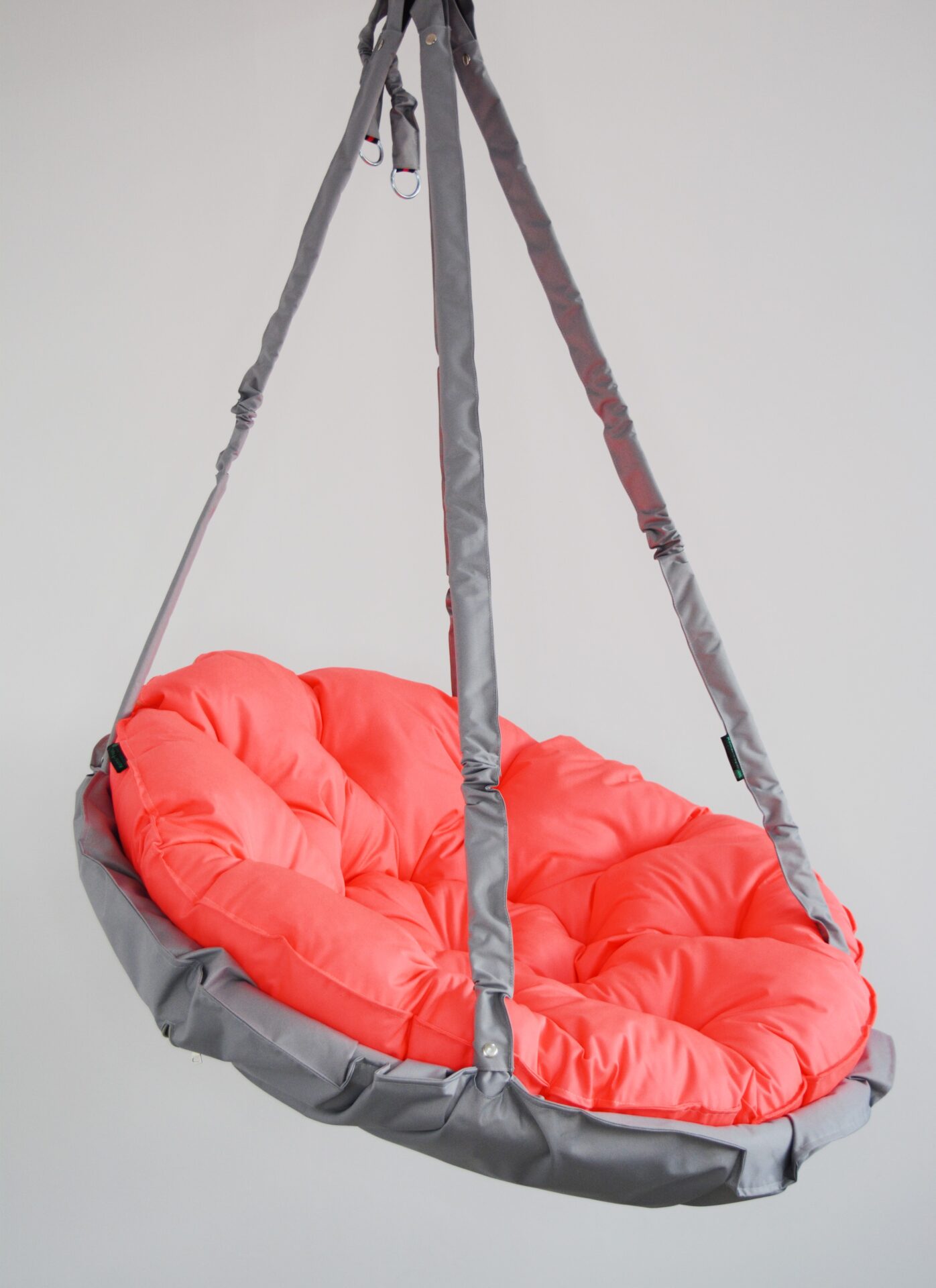 КРЕСЛО-ГАМАК круглое color Light gray - Neon coral