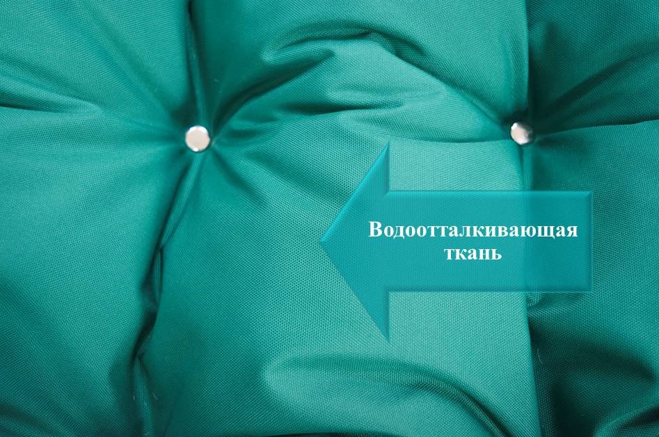 Подвесной шезлонг черная качель с изумрудным матрасом — изображение 6