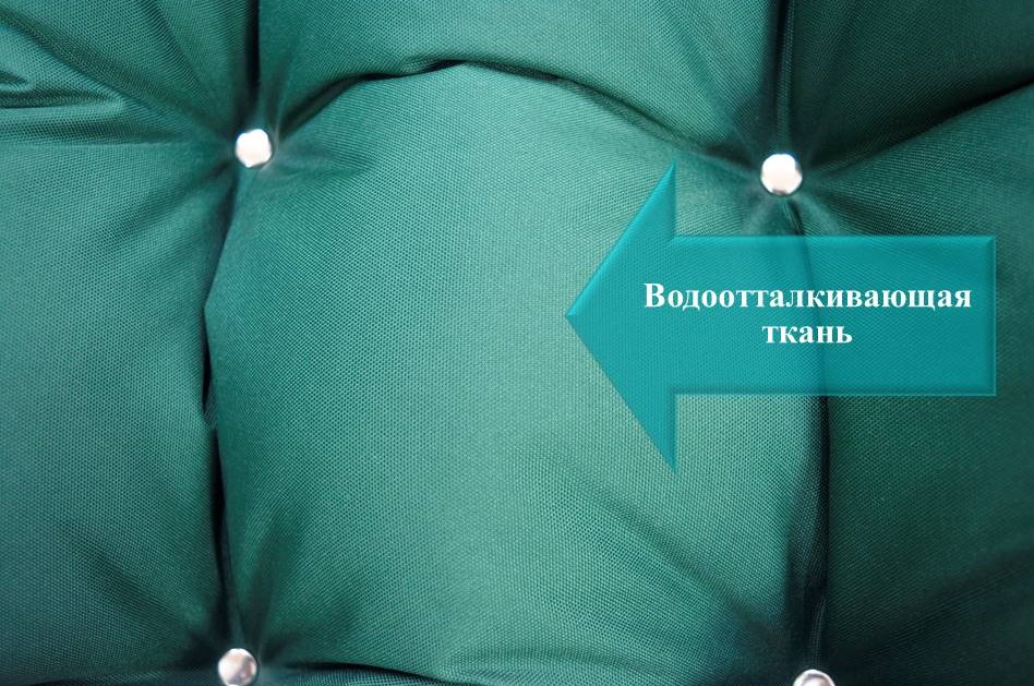 Подвесной шезлонг черная качель с темно-зеленым матрасом — изображение 7