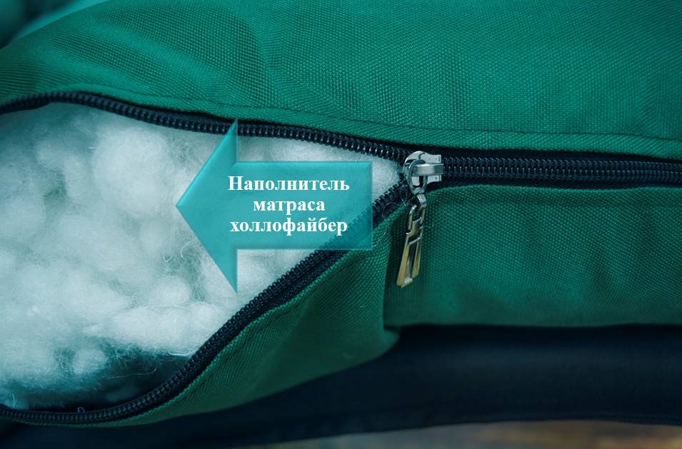 Подвесной шезлонг черная качель с темно-зеленым матрасом — изображение 8