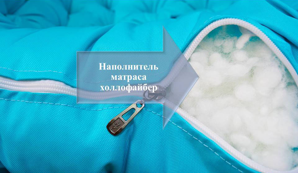 Подвесной шезлонг бирюзовая качель с бирюзовым матрасом — изображение 5