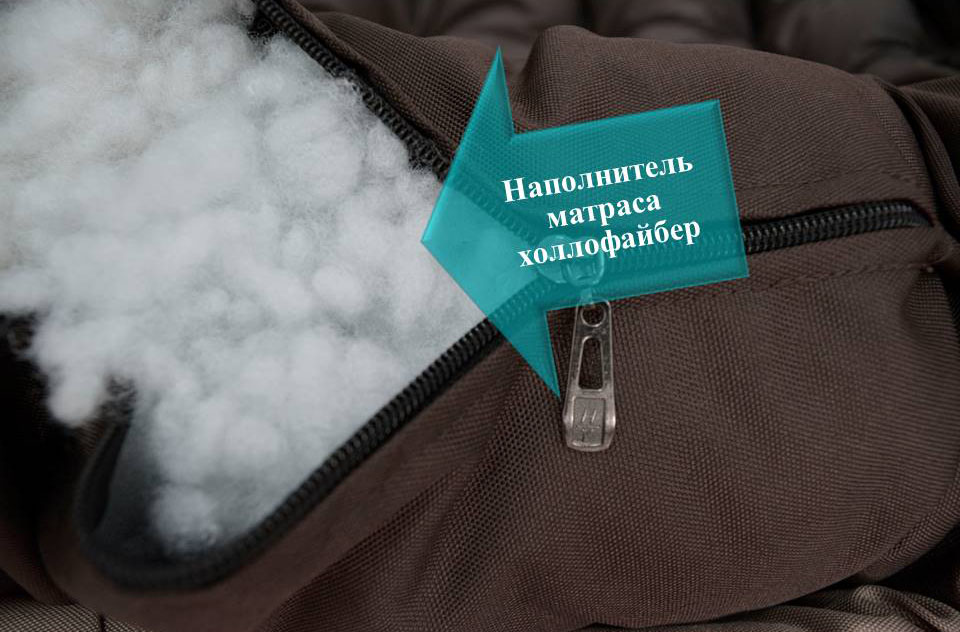 Подвесной шезлонг коричневая качель с коричневым матрасом — изображение 5