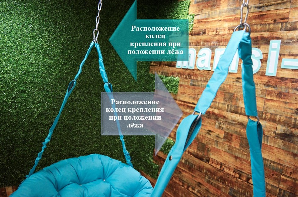 Подвесной шезлонг бирюзовая качель с бирюзовым матрасом — изображение 8