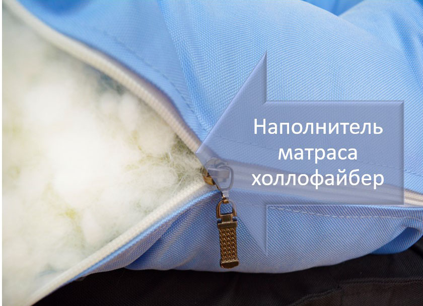 Подвесной шезлонг черная качель с голубым матрасом — изображение 8