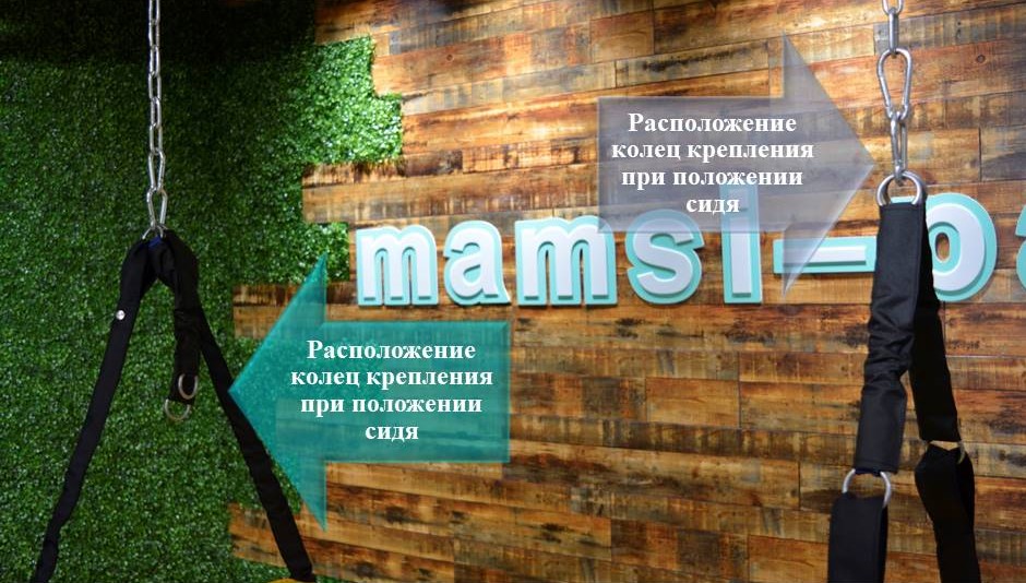 Подвесной шезлонг черная качель с голубым матрасом — изображение 5