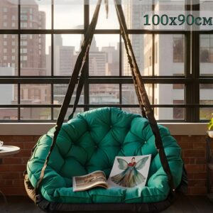 Кресло-качели "Комфорт" черный-изумруд 100х90см